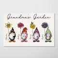Grandma¡®s Garden Beautiful Vintage Birth Flowers Cute Custom Gnomes Personalized Horizontal Poster