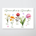Grandma¡®s Garden Beautiful Birth Month Flower Gift For Grandma Mom Personalized Horizontal Poster